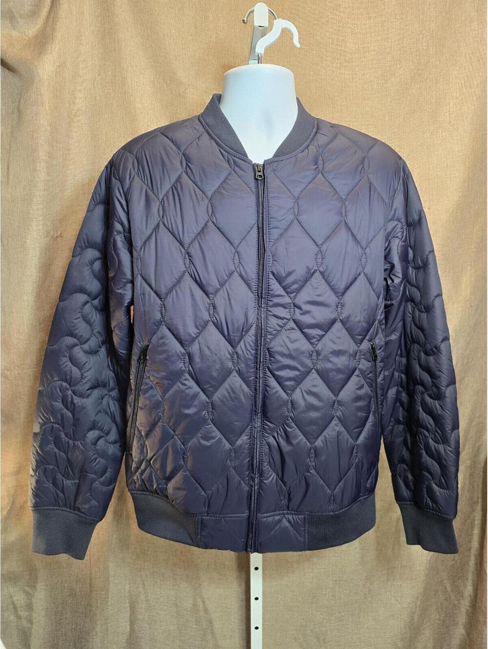 French Connection Mens Marine Quilted Sporty Bomber Navy Jacket L